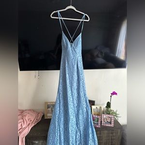 Light blue maid of honor dress